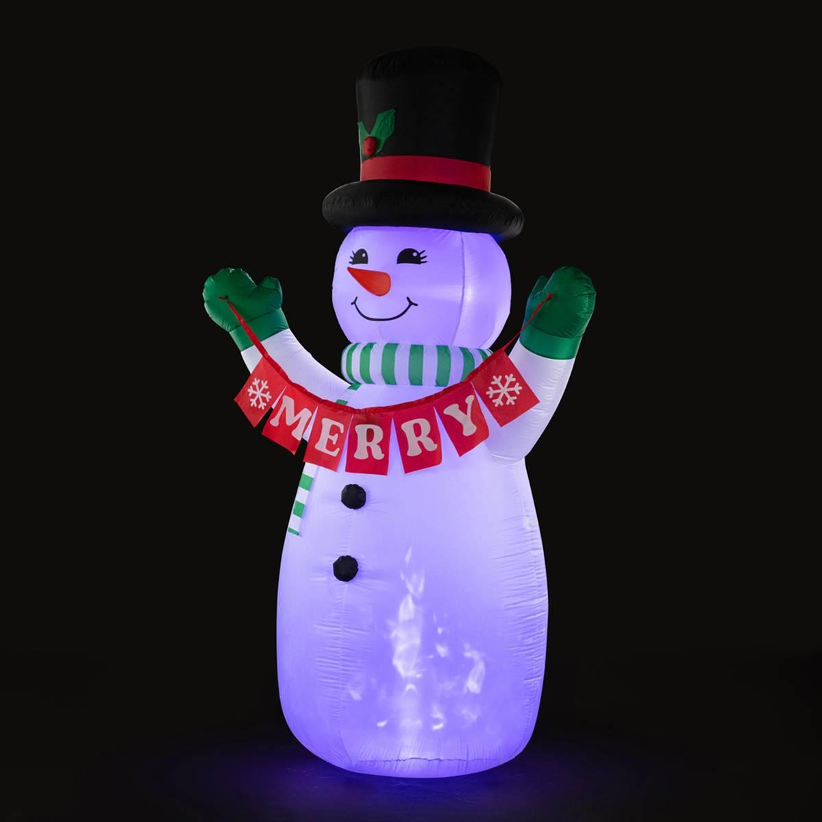 Mr. Christmas 10ft. Outdoor Merry Snowman Lit Inflatable