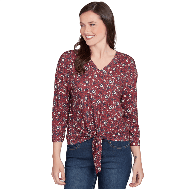 Womens Skye's the Limit Fashion Essentials Tie Front Blouse