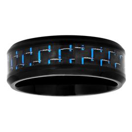 Mens Endless Affection(tm) Black & Blue Stainless Steel Wedding Band