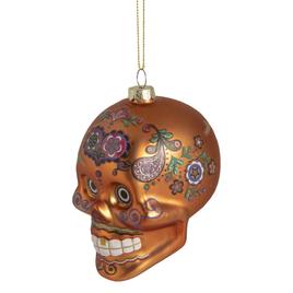 Northlight Seasonal 4in. Day of the Dead Glass Skull Ornament