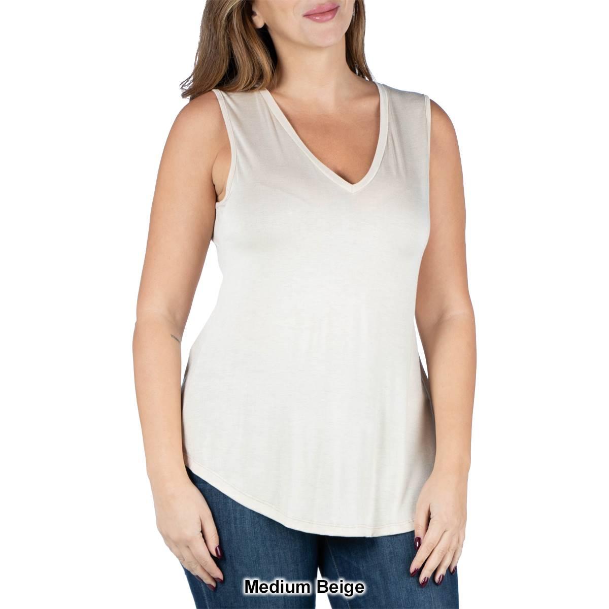 Plus Size 24/7 Comfort Apparel V-Neck Tank Top