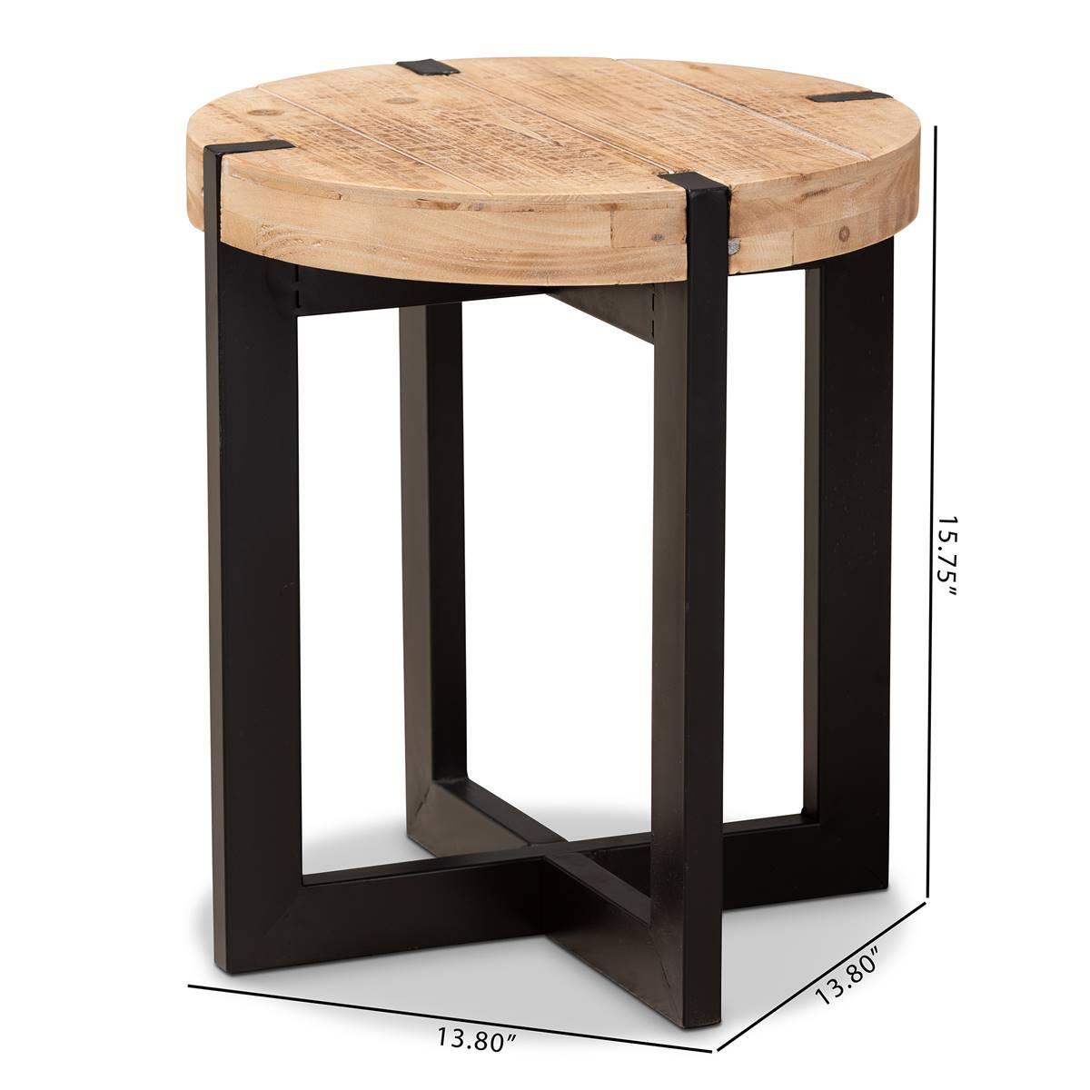 Baxton Studio Horace Natural Brown Finished Wood End Table