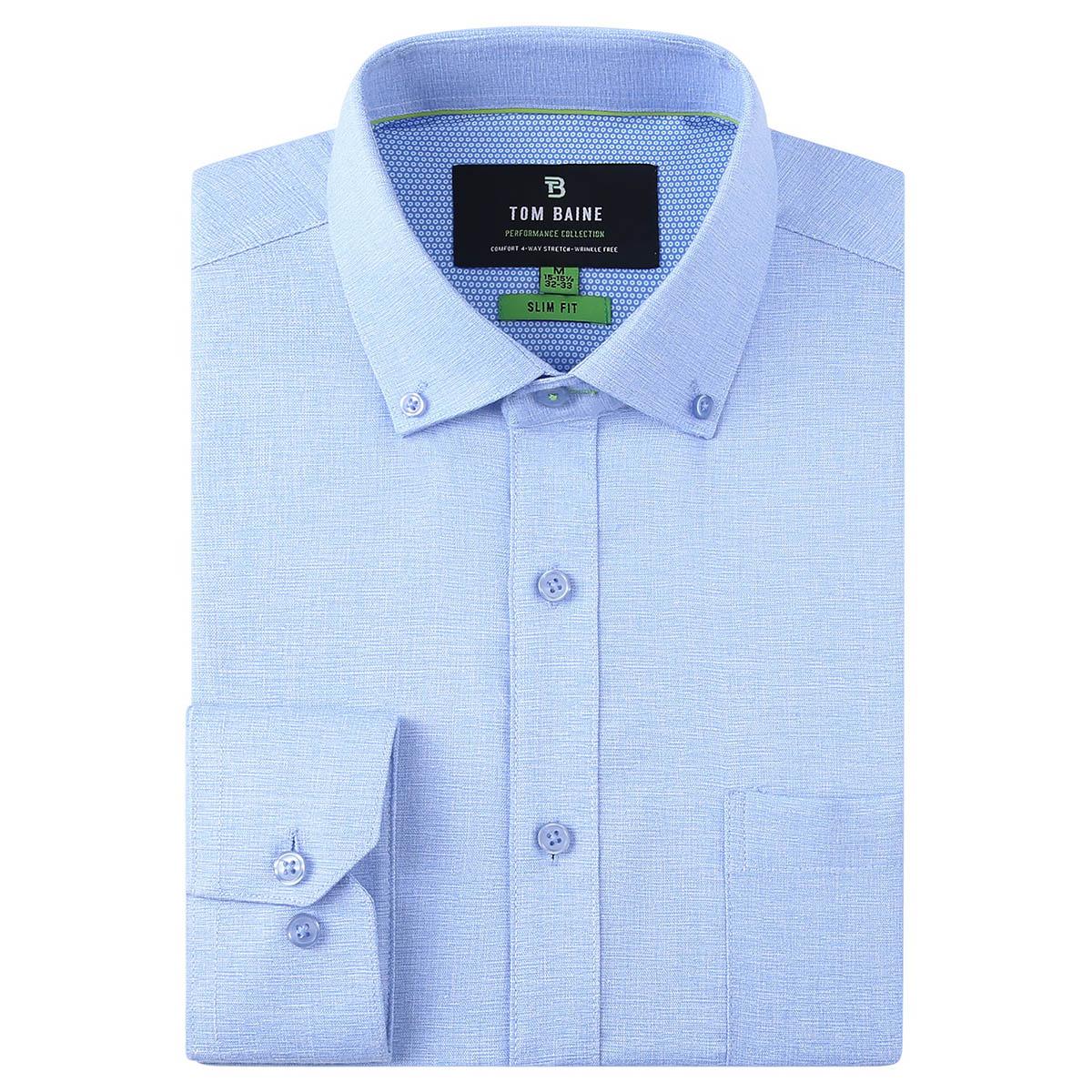 Mens Tom Baine Performance Slim Fit Textured Dress Shirt
