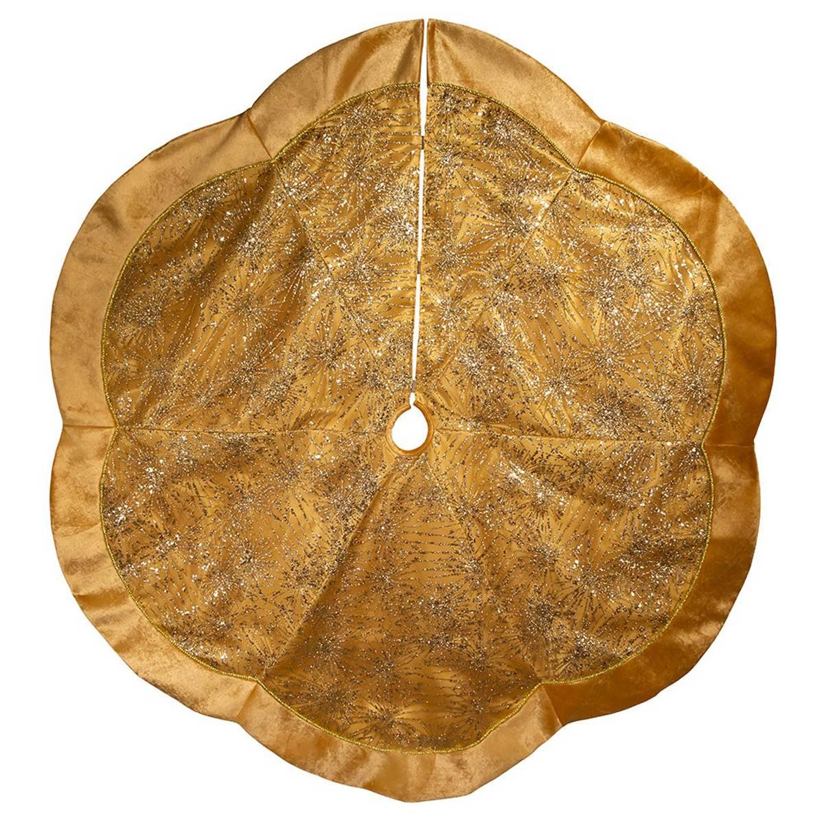 Kurt S. Adler 60in. Gold Glitter Tree Skirt