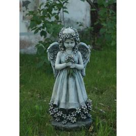 Hi-Line Gift Angel Holding Flowers Garden Statue