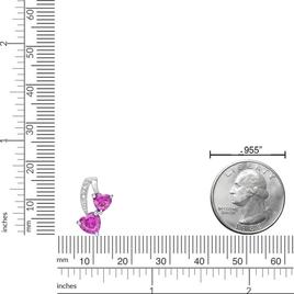 Gemminded Sterling Silver 5mm Heart Created Pink Sapphire Pendant