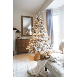 Northlight 7ft. Pre-Lit Flocked Balsam Pine Christmas Tree