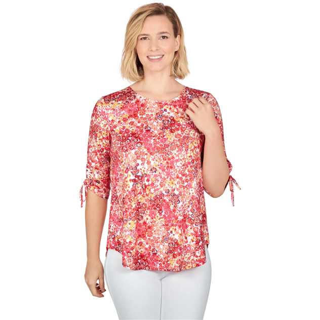 Womens Larky Lark 3/4 Ruch Sleeve Daydream Meadows Blouse
