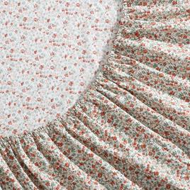 Laura Ashley Emogene 100% Cotton Orange Floral Sheet Set