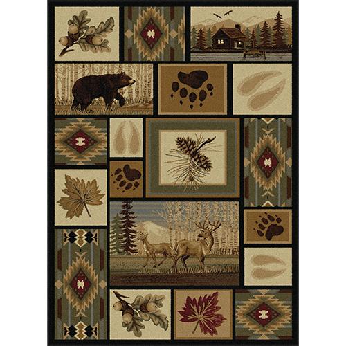 Tayse Nature Northern Wildlife Area Rug - Brown/Multi