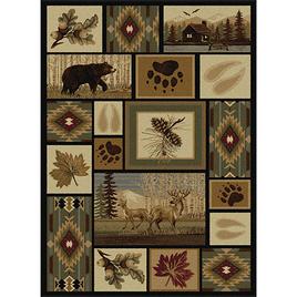 Tayse Nature Northern Wildlife Area Rug - Brown/Multi