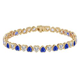 Gianni Argento Gold Plated Lab Sapphire Heart Bezel Bracelet