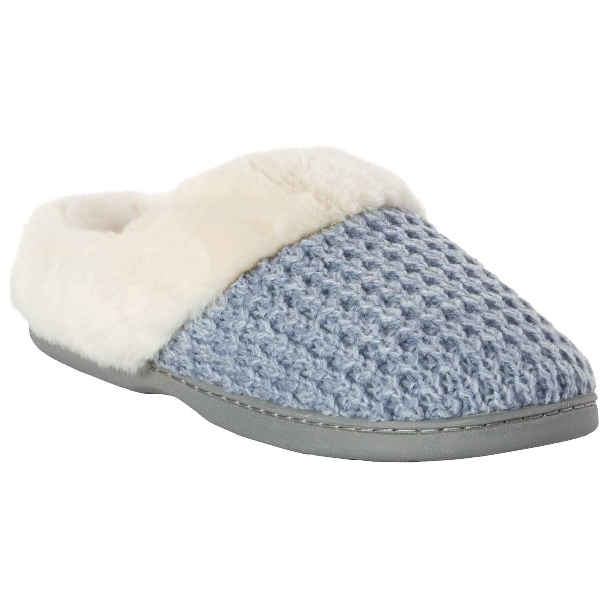 Womens Dearfoams(R) Claire Textured Knit Clog Slippers