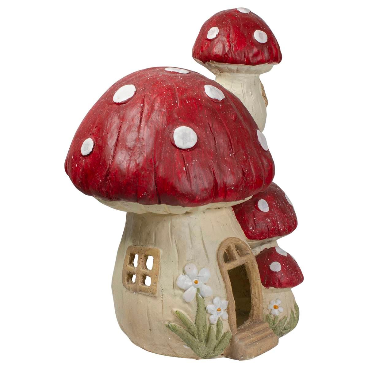 Northlight Seasonal 18in. Mushroom House Outdoor Garden Statue