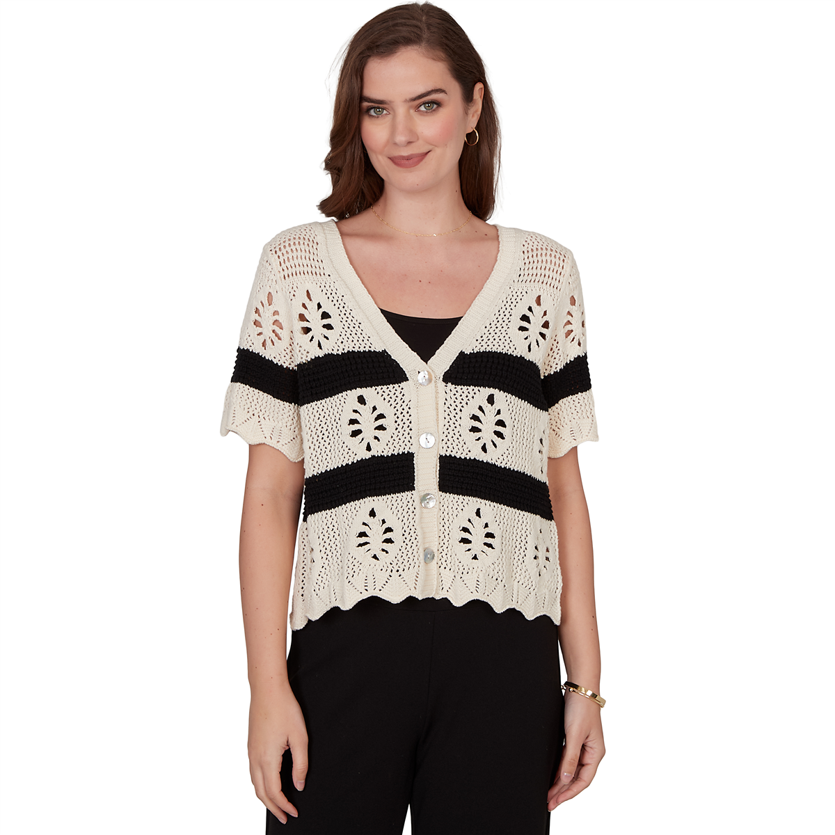 Womens Skyes the Limit Terra Tropic Pointelle Stich Cardigan