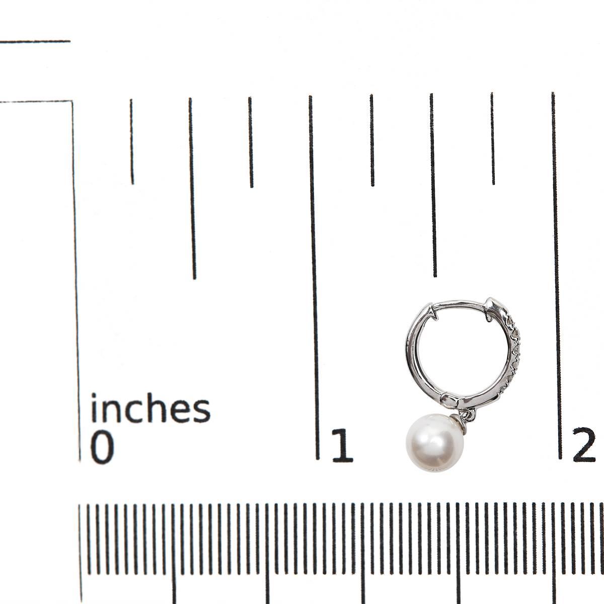 Haus of Brilliance 10kt. White Gold Pearl & Diamond Drop Earrings