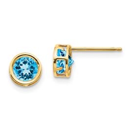 Gemstone Classics(tm) Yellow Gold 5mm December Stud Earrings
