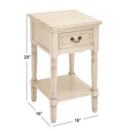 9th & Pike® Cream Wood Traditional Accent Table