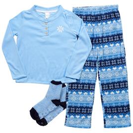 Girls Rene Rofe(R) Fair Isle Snowflake 3pc. Pajama Set