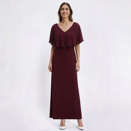 Plus Size Connected Apparel Sheer Ruffle Overlay Evening Gown