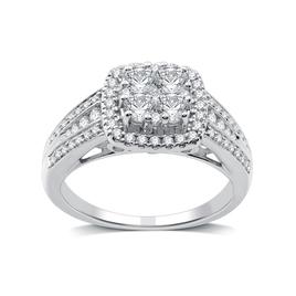 Nova Star(R) 1cttw. Lab Grown Diamond Cushion Cluster Bridal Ring