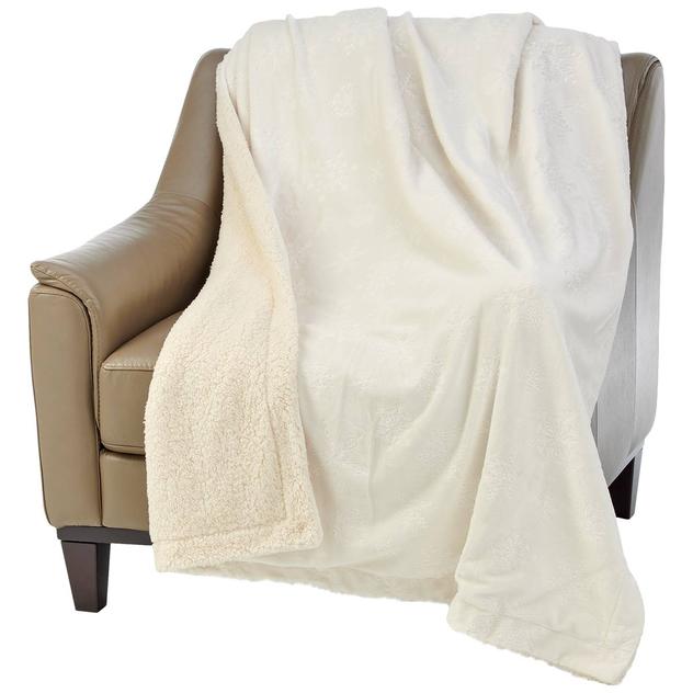 Mountain Ridge Snowflake Holiday Embossed Throw