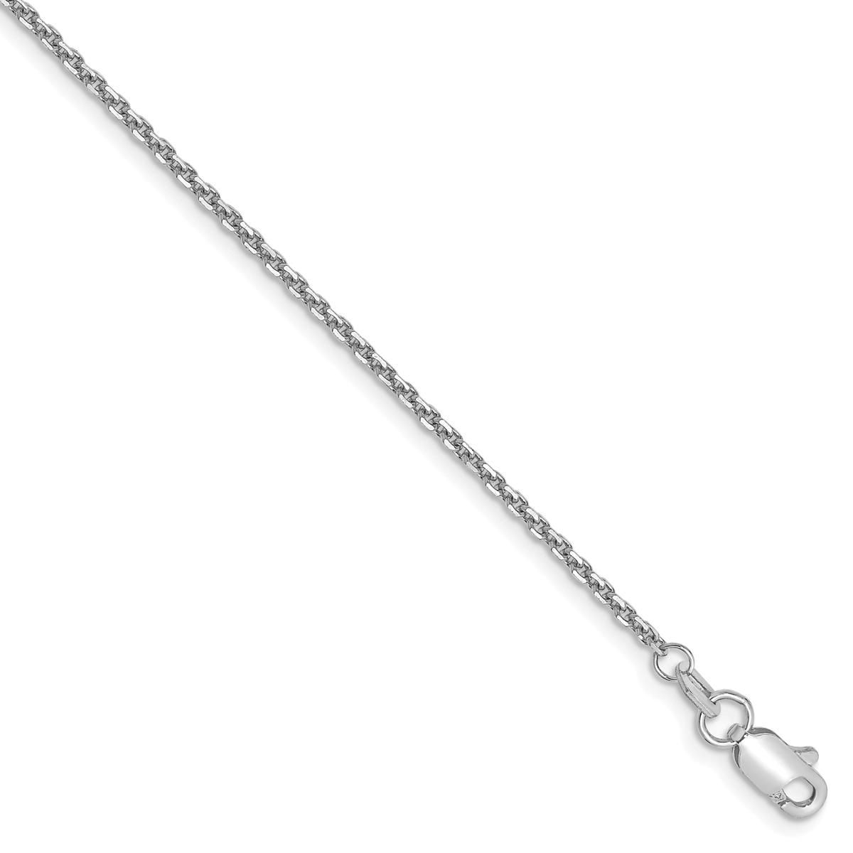 Gold Classics(tm) 1.45mm. White Gold Diamond Cut Cable Anklet