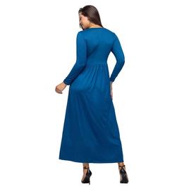 Womens 24/7 Comfort Apparel Empire Waist Pocket Maxi Dress