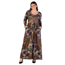 Plus Size 24/7 Comfort Apparel Green Empire Waist Maxi Dress