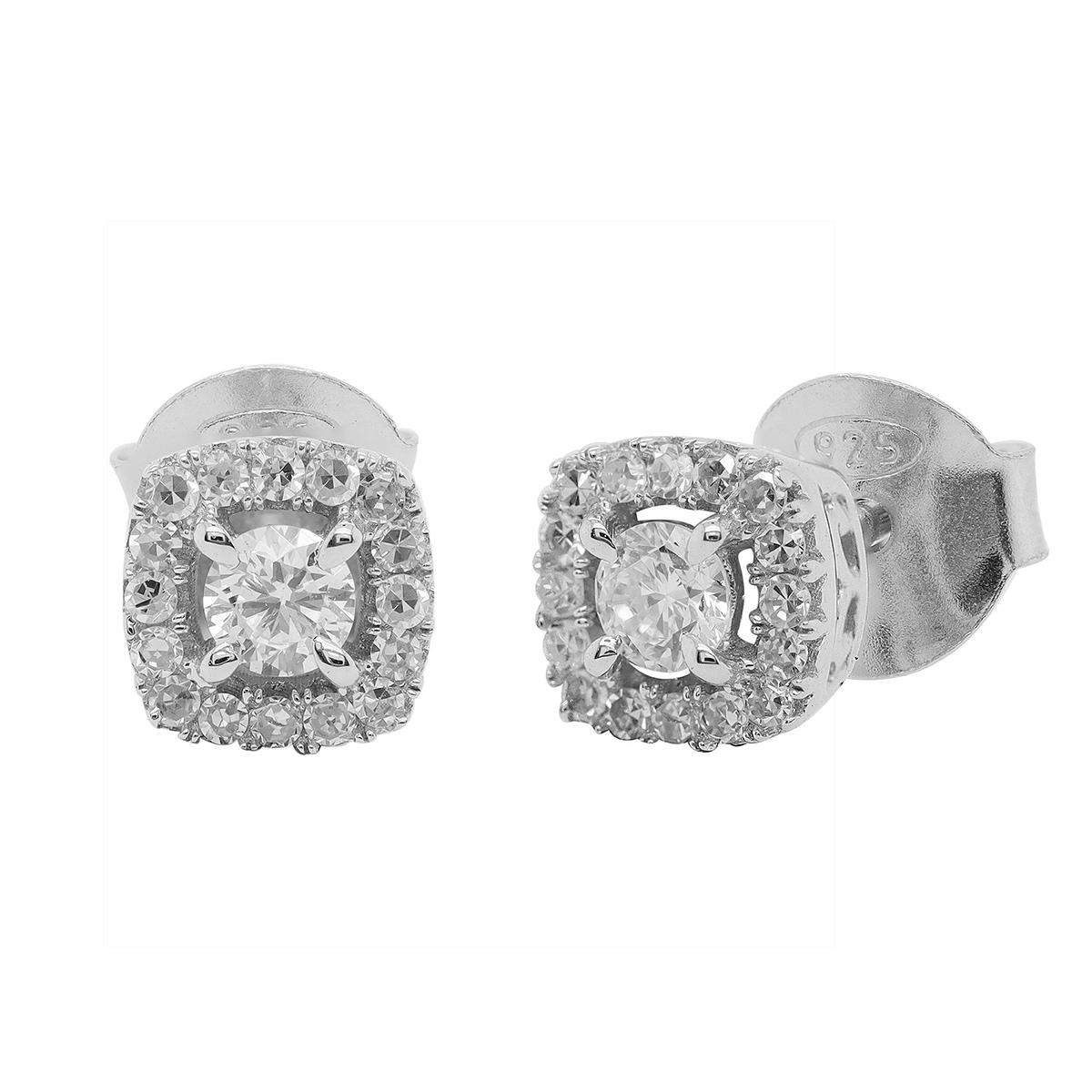 Nova Star® Sterling Silver Lab Grown Diamond Stud Earrings