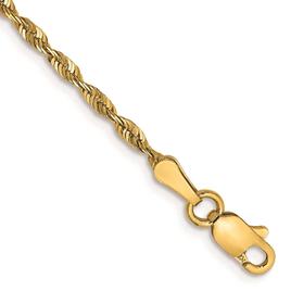 Mens Gold Classics(tm) 2.0mm. 14k Diamond Cut Light Rope Bracelet