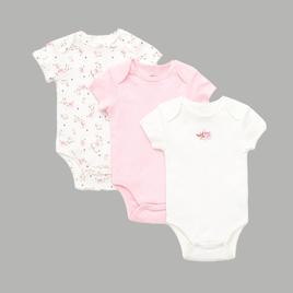 Baby Girl (NB-9M) Little Me(R) Rose 3pk. Bodysuits