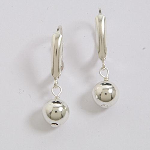 Designs by FMC Sterling Silver 8MM Bead Drop Leverback Earrings
