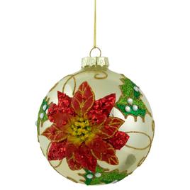 Northlight Seasonal 4in. Glittered Poinsettia Christmas Ornament