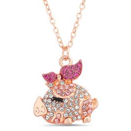 Crystal Kingdom Multi-Color Crystal Piglet Pendant Necklace