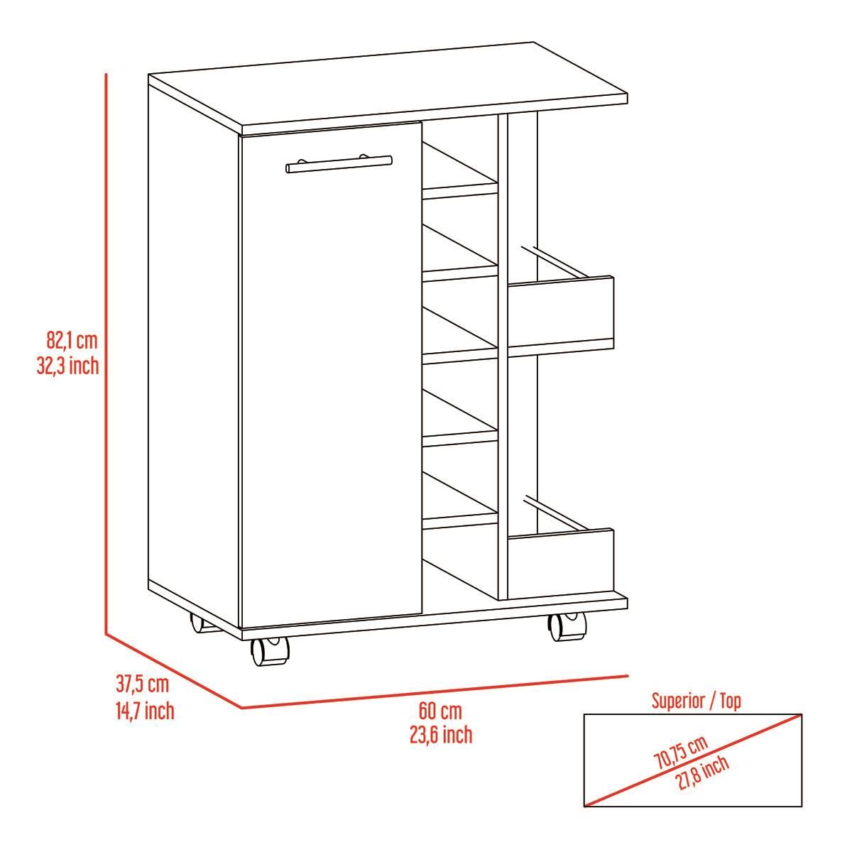 FM FURNITURE Tennessee Bar Cart