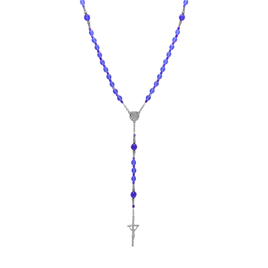 Symbols of Faith Blue Bead Virgin Mary Crucifix Rosary