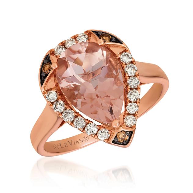 Le Vian® 14kt. Rose Gold 2 1/3ctw. Morganite Diamond Accent Ring