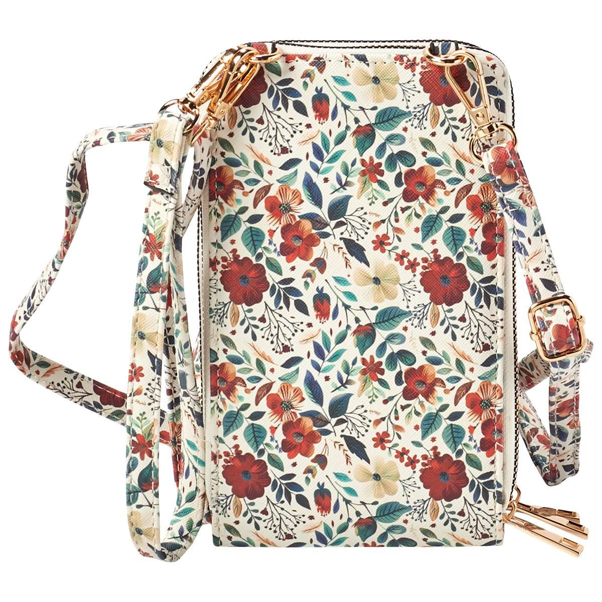 Womens DS Fashion Floral North/South Crossbody Wallet