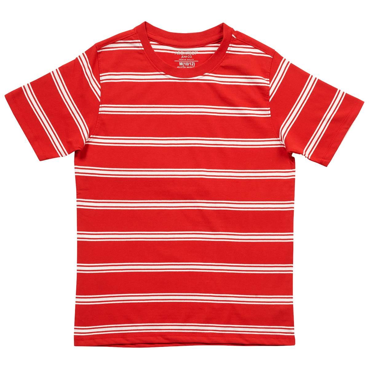 Boys (8-20) Architect(R) Jean Co. Striped Short Sleeve Tee - Red