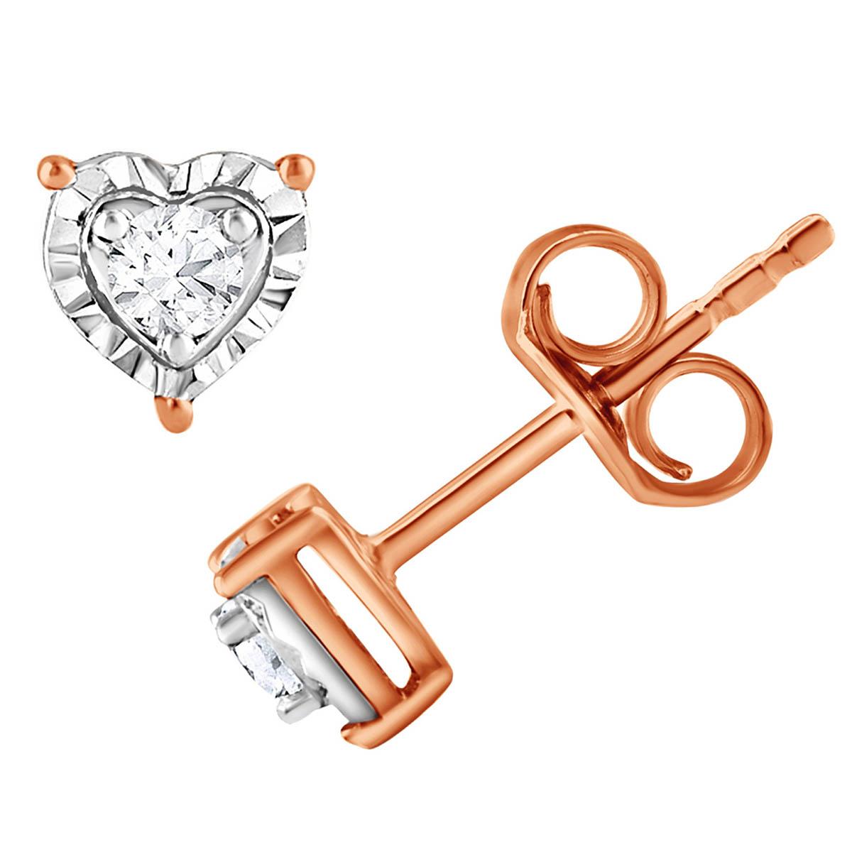 Nova Star™ Rose Gold Lab Grown Diamond Heart Stud Earrings