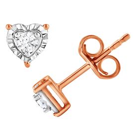 Nova Star™ Rose Gold Lab Grown Diamond Heart Stud Earrings