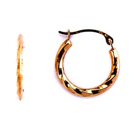 Yellow 10kt. Gold Twist Hoop Earrings