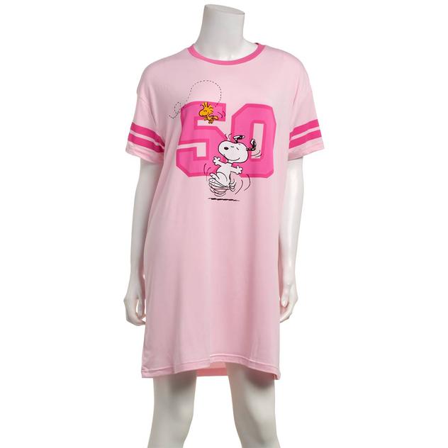 Juniors Peanuts™ Snoopy & Woodstock Varsity Nightshirt w/ Socks