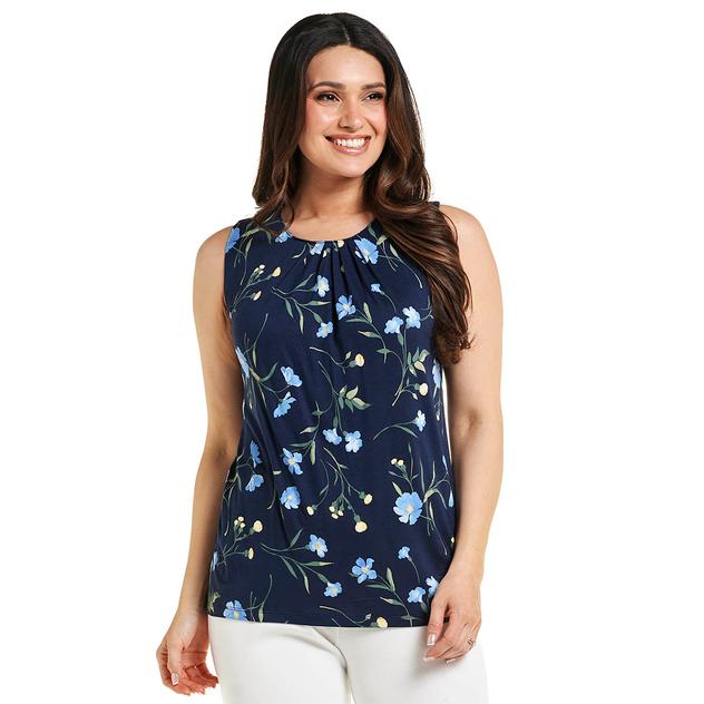 Petite Preswick & Moore® Pansy Floral Shell Blouse