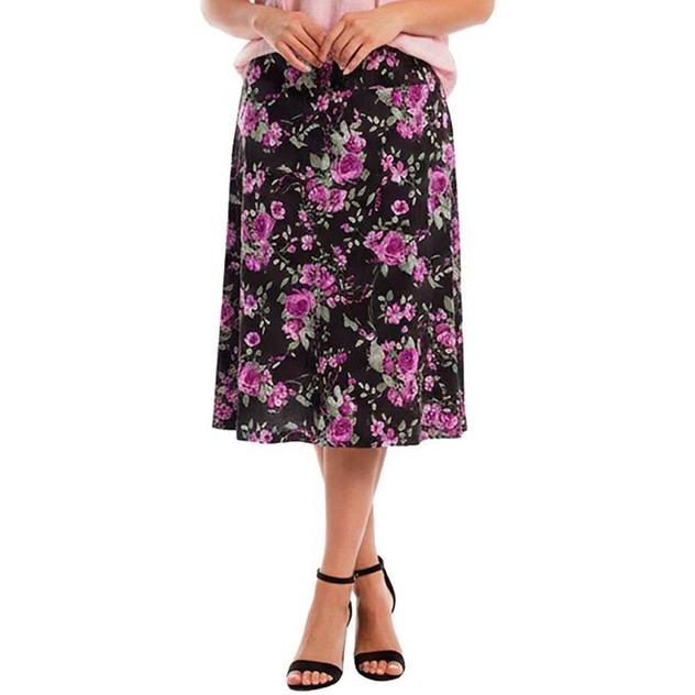 Womens NY Collection Floral Vine Midi Skirt