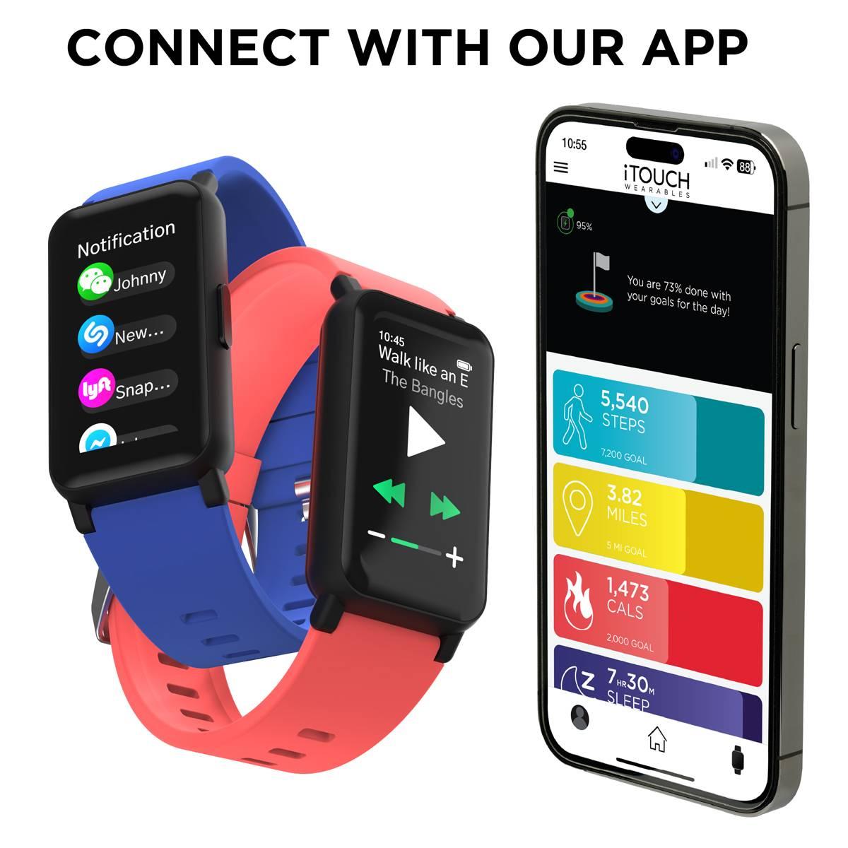 Womens iTouch Active 4 Coral Strap Fitness Tracker - TC4S01-G14