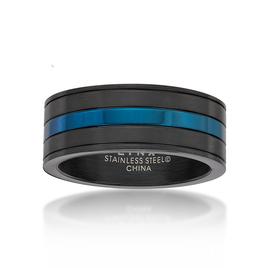 Mens Lynx Stainless Steel Thin Blue Line Ring
