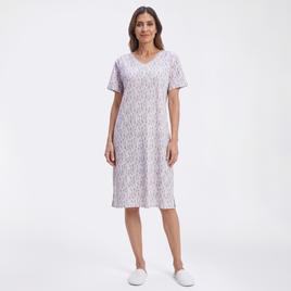 Womens Pink Laundry Short Sleeve V-Neck Lace Floral Nightshirt