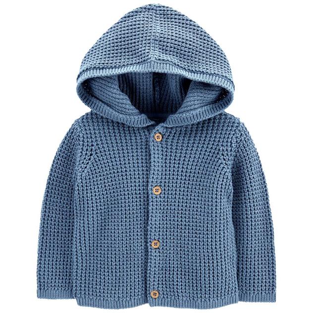 Baby Boy (NB-12M) Carter's® Knit Hooded Cardigan - Light Navy